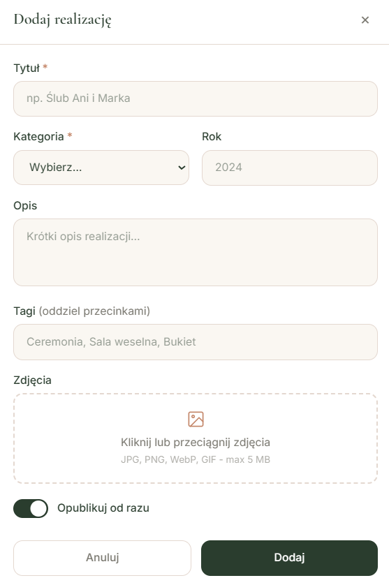 Dodaj realizację