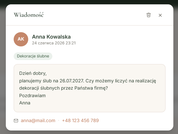 Odbieraj zapytania od klientów